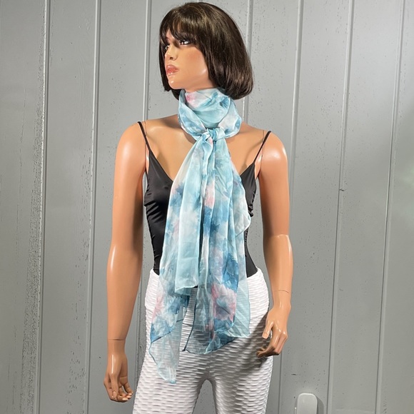 Charming Charlie Women’s Floral Print Semi-Sheer Scarf - Picture 5 of 8